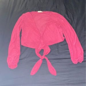 Alterd state Fuchsia wrap long sleeve blouse